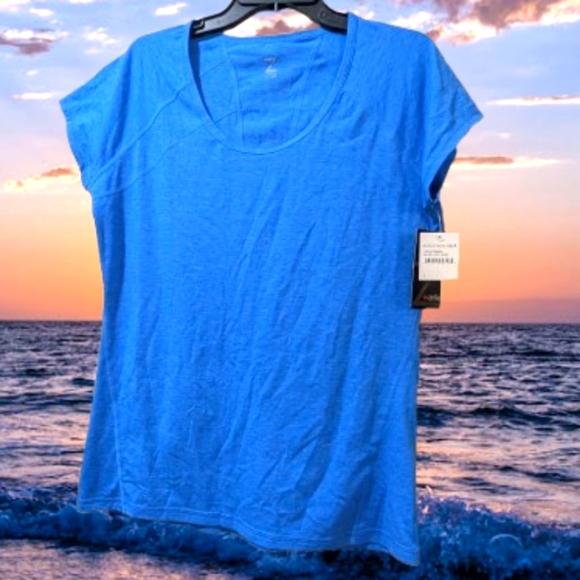NWT Zella Vibrant Blue Short Sleeve Tee Women's Size Large - Picture 1 of 3